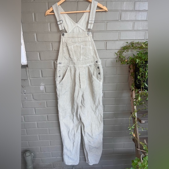 LONDON LONDON 1990s Corduroy Beige Overalls S MINT CONDITION - Picture 1 of 9